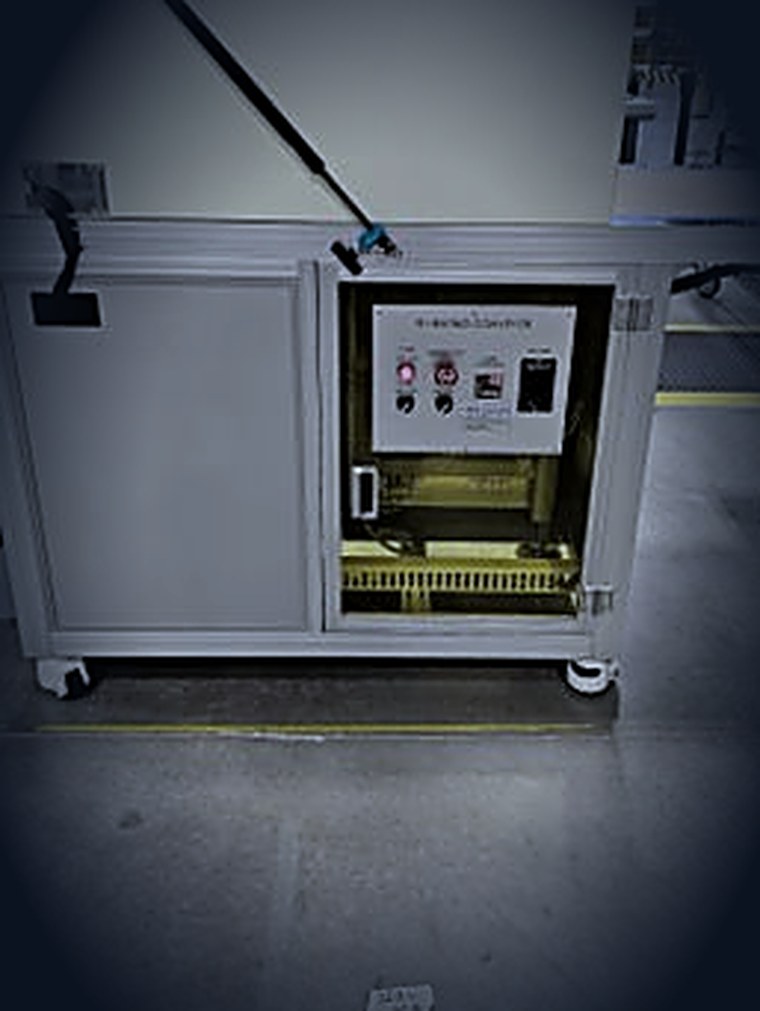 Baking chamber that cures the coating
